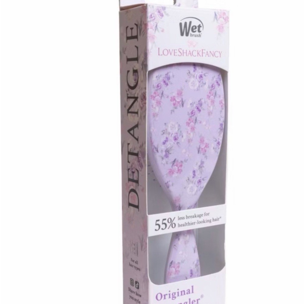LoveShackFancy Lavender Floral Hair Brush